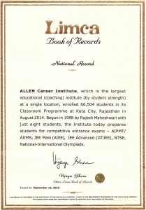 ALLEN Career Institute limca-book-of-records