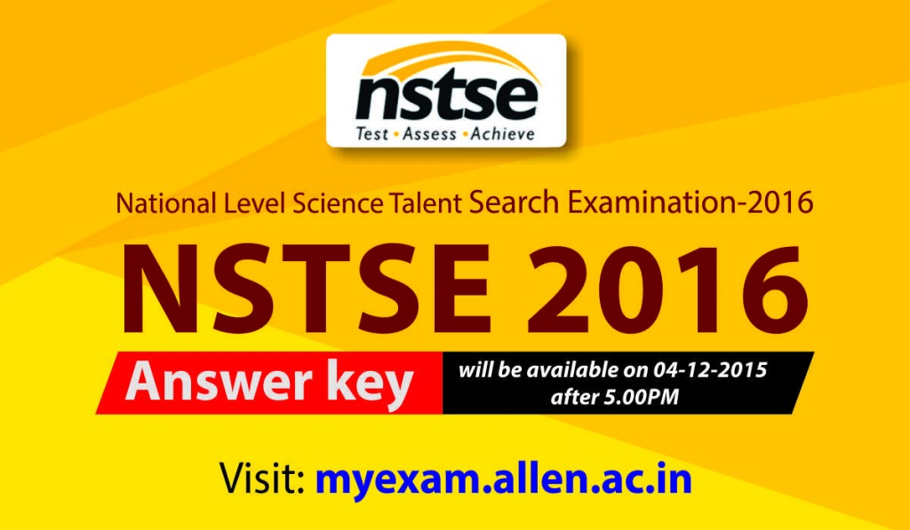 NSTSE 2016 Answer key