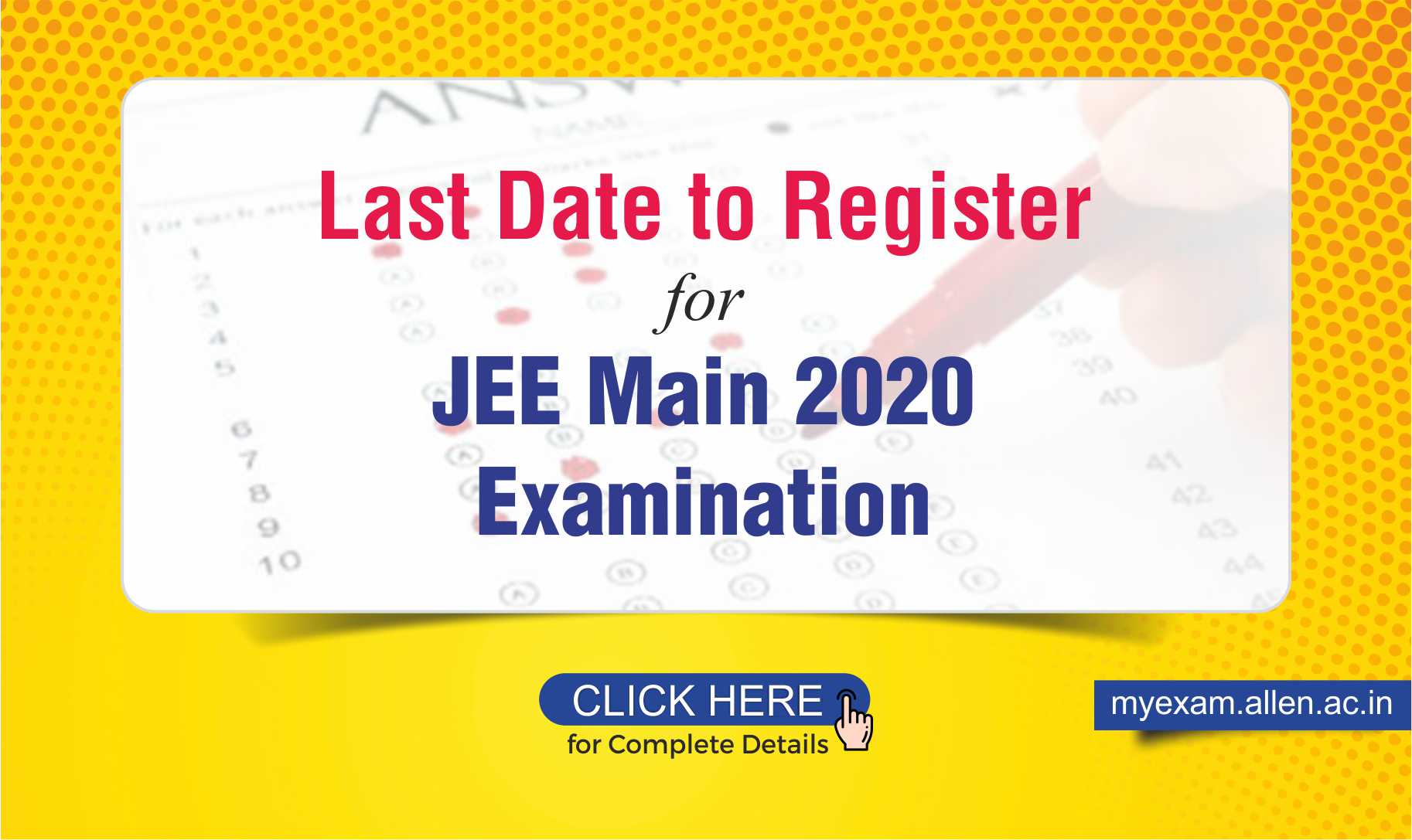 JEE Main 2020 Registration