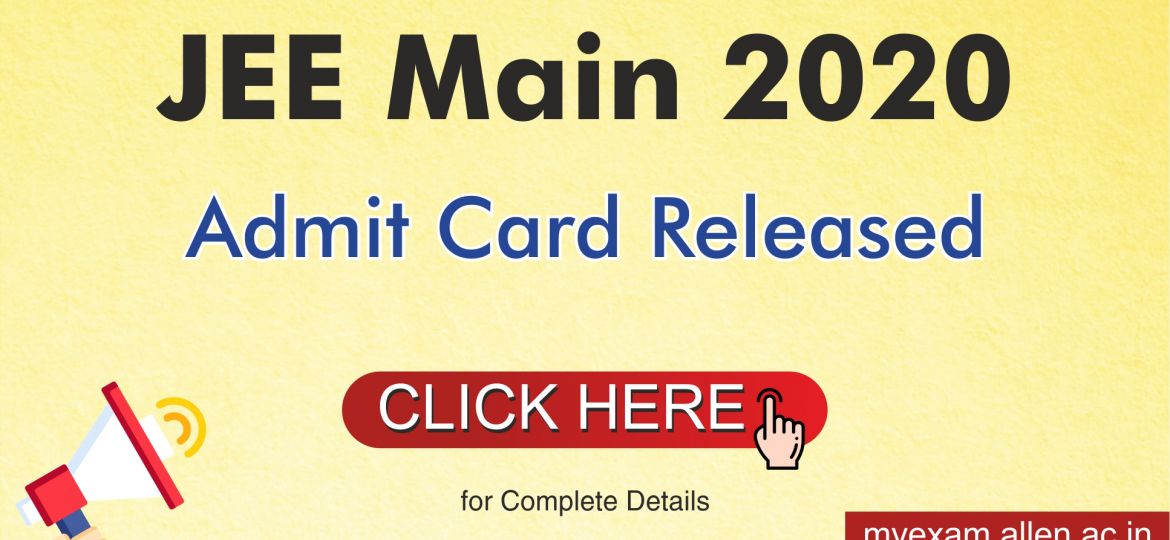 JEE Main 2020 admit card