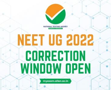NEET UG - 2022 Correction Window Open