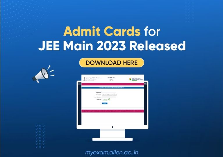 Admit card for JEE Main 2023