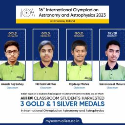 MyExam ALLEN students won 3 gold medals & 1 Silver Medal in IOAA
